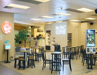 Campus café seating area